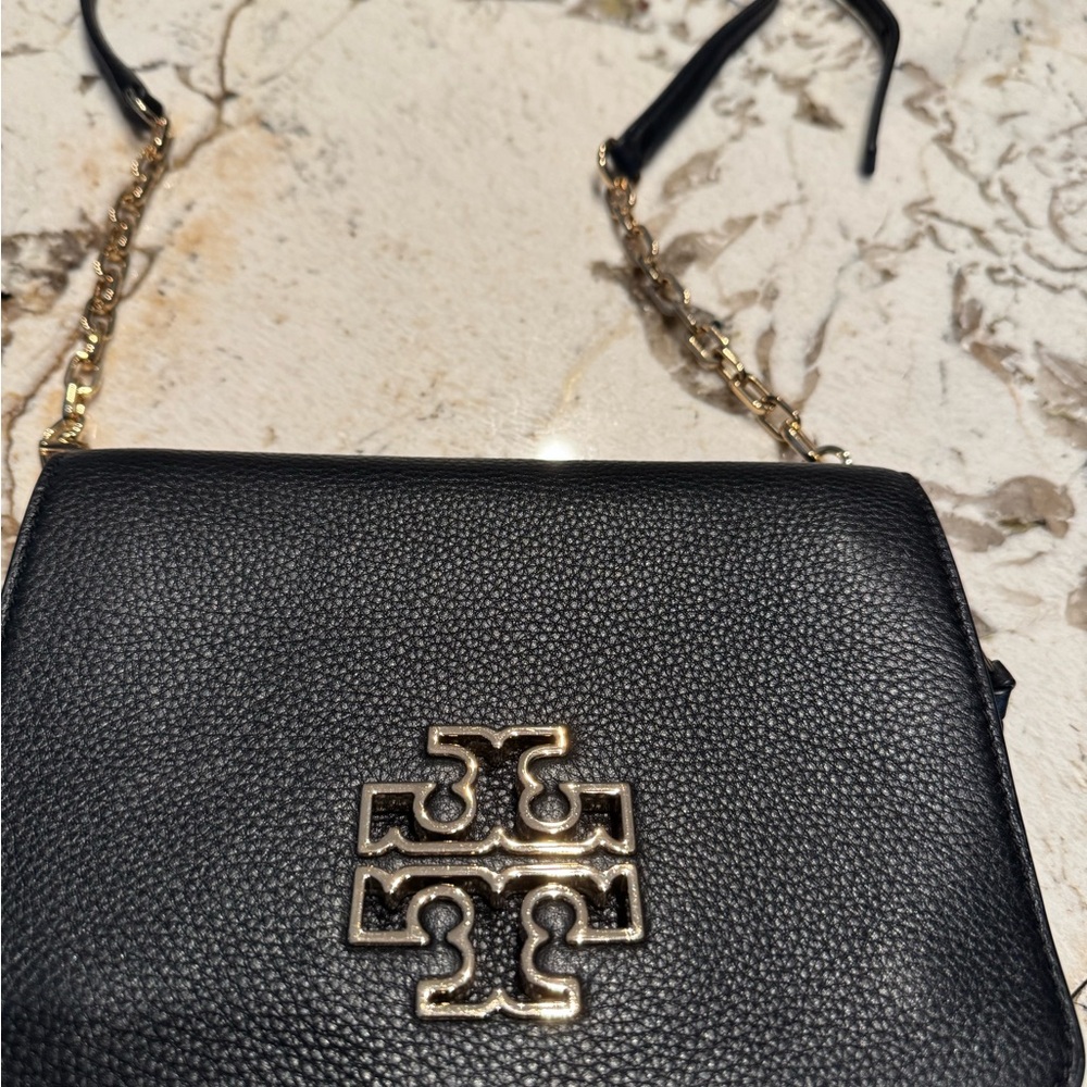 Tory Burch Black Crossbody Bag with Gold Accents